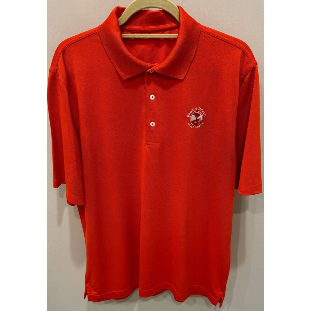Pebble Beach Golf Links - Men's Golf Shirt Men's Size Large - Orange